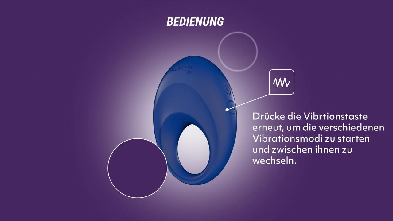 App-gesteuerter vibrierender Penisring Grow - Blau - AMORELIE