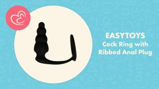 EasyToys Cock Ring With Ribbed Anal Plug