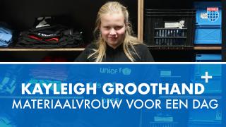 Kayleigh materiaalvrouw voor een dag