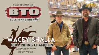 Wacey Schalla Bull Riding Champion Interview with Cody Wood at Bull Teams Only in Ft. Worth, TX