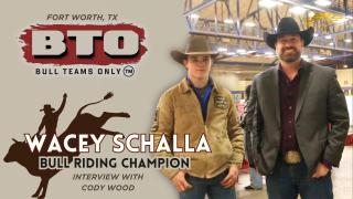 Wacey Schalla Bull Riding Champion Interview with Cody Wood at Bull Teams Only in Ft. Worth, TX