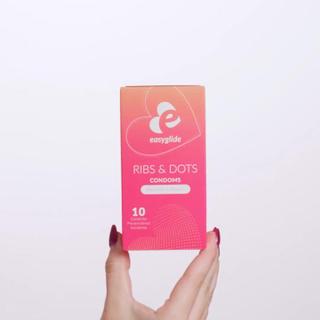 EasyGlide Ribs & Dots Condoms 10 Pieces - Hand Video