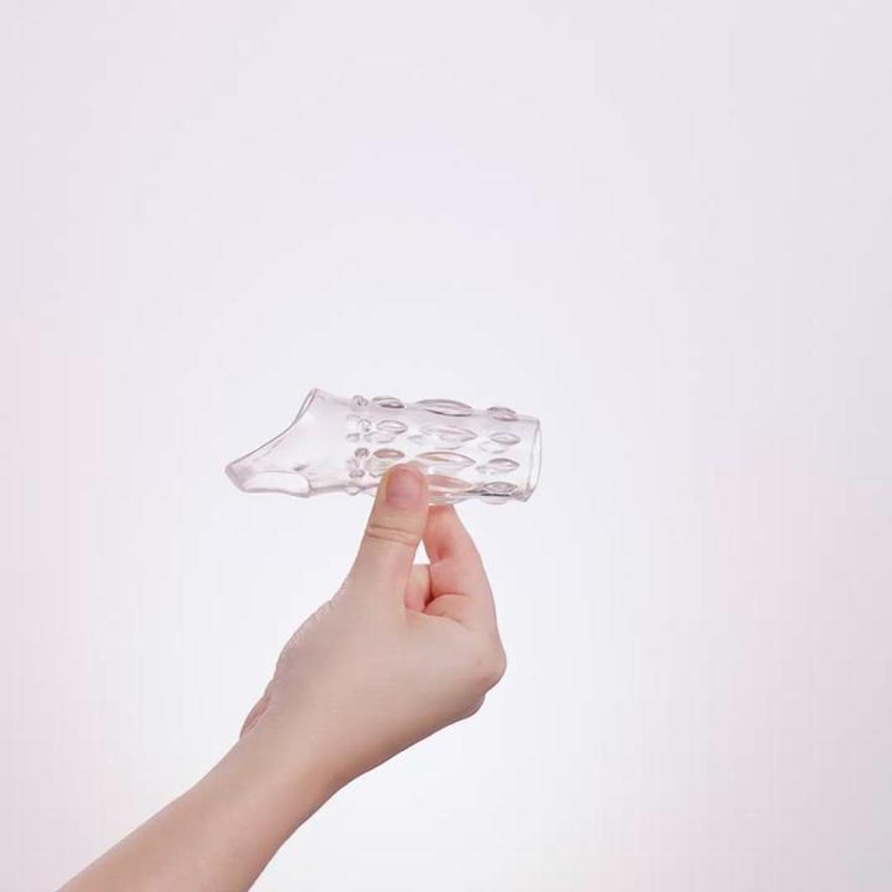 Gerippte offene Penis-Hlle - Transparent - AMORELIE