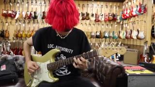 Omer Fedi playing a 1963 Fender Stratocaster at Norman's Rare Guitars